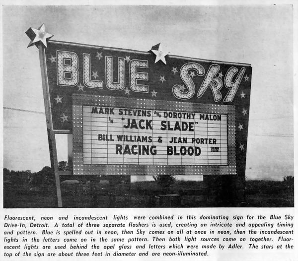 Blue Sky Drive-In Theatre - FROM BOX OFFICE MAGAZINE SEPT 1955